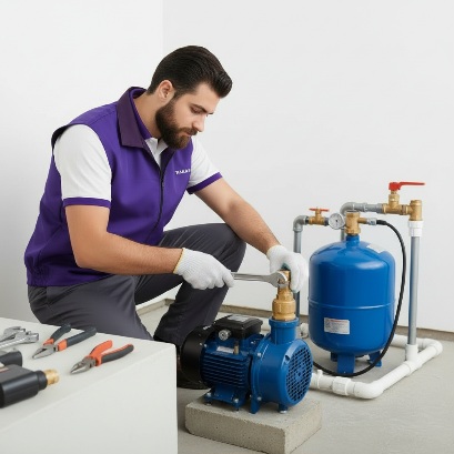 پمپ و منبع آب